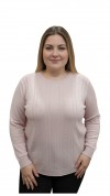 Cili pulóver hosszanti mintás rózsaszín Cili pulóver hosszanti mintás rózsaszín